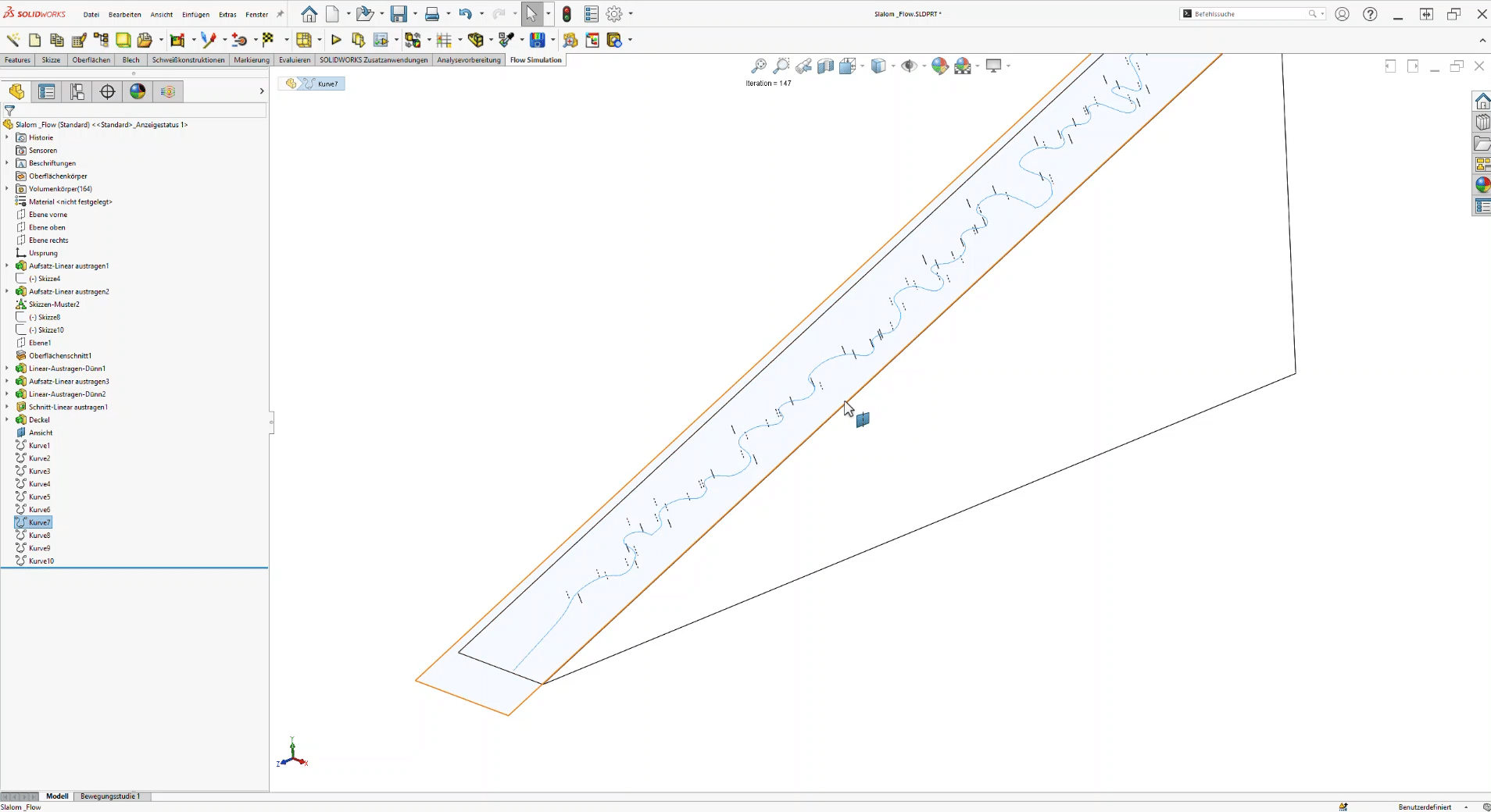 Bild: Ideallinie Slalomkurs